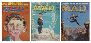 63 Issues of ''Mad'' Magazines From Issue #7 in 1953 to Issue #69 in 1962,  Bound in Four Volumes -- Also Includes the Sole Two Issues of ''Trump'' Magazine Published by Hugh Hefner in 1957